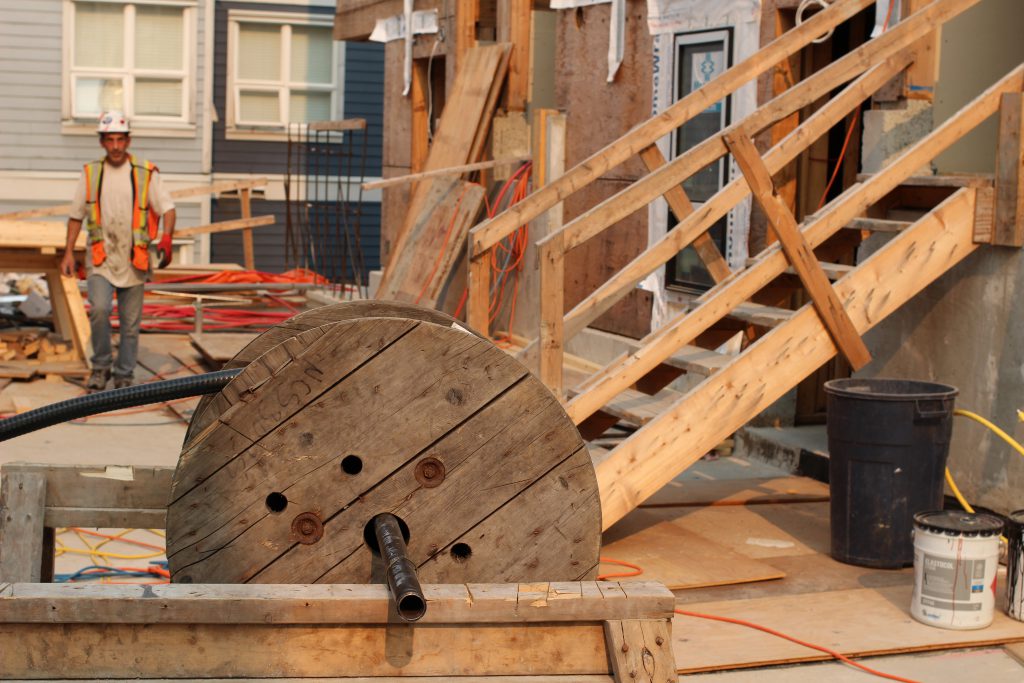 Construction at inHaus in Vancouver's Mount Pleasant neighbourhood.